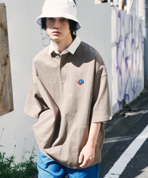 SPOC STORE(スポックストア)の「【SPOC STORE】ワンポイント刺繍 オーバーサイズラガーシャツ(Tシャツ/カットソー・メンズ・グリーン/モカ/コバルトブルー・M/L)」の5枚目の写真