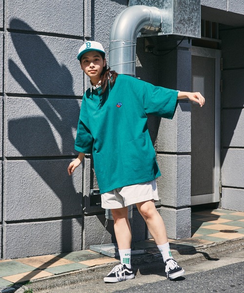 SPOC STORE(スポックストア)の「【SPOC STORE】ワンポイント刺繍 オーバーサイズラガーシャツ(Tシャツ/カットソー・メンズ・グリーン/モカ/コバルトブルー・M/L)」の15枚目の写真