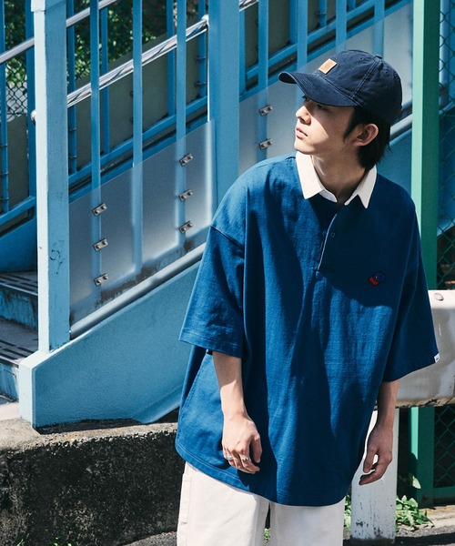 SPOC STORE(スポックストア)の「【SPOC STORE】ワンポイント刺繍 オーバーサイズラガーシャツ(Tシャツ/カットソー・メンズ・グリーン/モカ/コバルトブルー・M/L)」の18枚目の写真