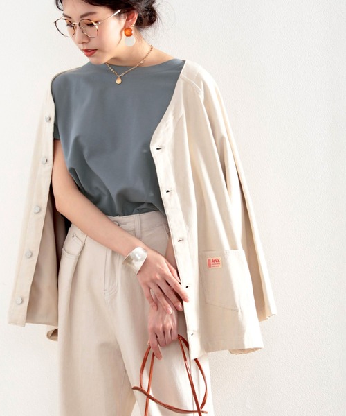 classicalelf(クラシカルエルフ)の「綿100%、夏もさらり滑らか。シンプルフレンチタックプルオーバー(Tシャツ/カットソー・レディース・ホワイト/ブラック/ベージュ/ブルー/ブラウン/グリーン/モカ・MEDIUM/LARGE/X-LARGE/SMALL)」の16枚目の写真