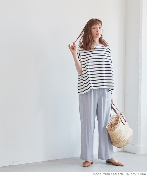 coca（coca）（コカ）の「サテンシームパンツ（その他パンツ・レディース・ライトベージュ/ブラウン/ネイビー/ライトブルー・ONE SIZE）」の17枚目の写真