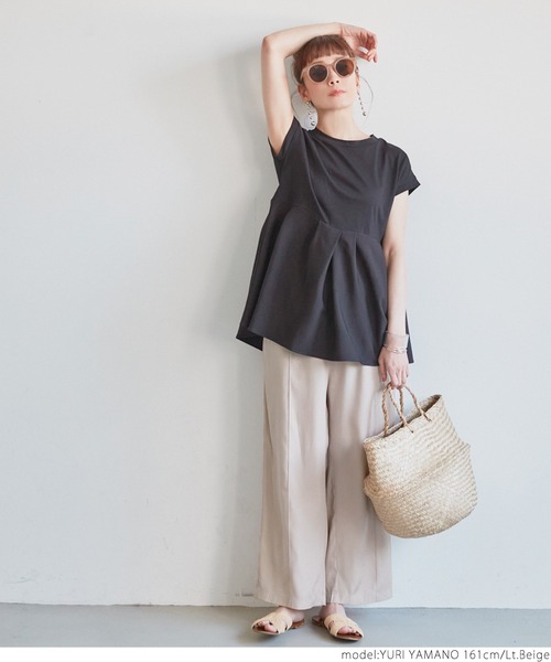 coca（coca）（コカ）の「サテンシームパンツ（その他パンツ・レディース・ライトベージュ/ブラウン/ネイビー/ライトブルー・ONE SIZE）」の9枚目の写真