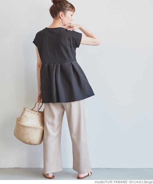coca（coca）（コカ）の「サテンシームパンツ（その他パンツ・レディース・ライトベージュ/ブラウン/ネイビー/ライトブルー・ONE SIZE）」の10枚目の写真