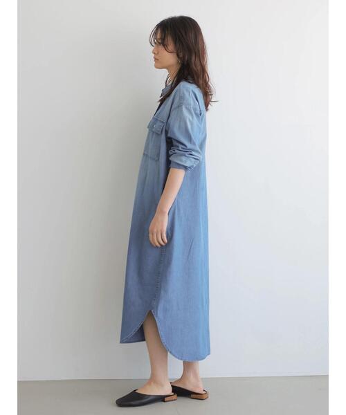 AMERICAN HOLIC（アメリカンホリック）の「綿CPOシャツワンピース（ワンピース・レディース・ベージュ/カーキ/ライトインディゴブルー・FREE）」の22枚目の写真