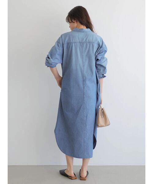 AMERICAN HOLIC（アメリカンホリック）の「綿CPOシャツワンピース（ワンピース・レディース・ベージュ/カーキ/ライトインディゴブルー・FREE）」の21枚目の写真