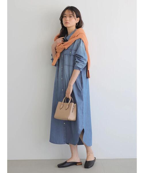 AMERICAN HOLIC（アメリカンホリック）の「綿CPOシャツワンピース（ワンピース・レディース・ベージュ/カーキ/ライトインディゴブルー・FREE）」の20枚目の写真