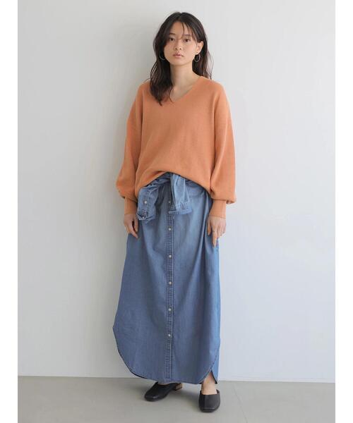 AMERICAN HOLIC（アメリカンホリック）の「綿CPOシャツワンピース（ワンピース・レディース・ベージュ/カーキ/ライトインディゴブルー・FREE）」の18枚目の写真