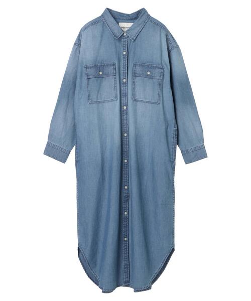 AMERICAN HOLIC（アメリカンホリック）の「綿CPOシャツワンピース（ワンピース・レディース・ベージュ/カーキ/ライトインディゴブルー・FREE）」の11枚目の写真