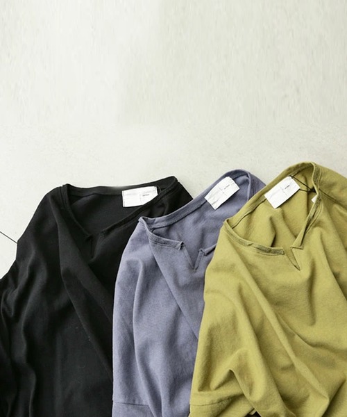 antiqua（アンティカ）の「ちょうど良い。女っぽキーネックワンピース（ワンピース・レディース・パープル系その他/ブラック/ライム・FREE）」の16枚目の写真