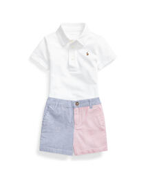 POLO RALPH LAUREN CHILDRENSWEAR（ポロ ラルフ ローレン チルドレンズウェア）の「ポロシャツ & パッチワーク ショートパンツ セット（ベビーギフト・キッズ）」