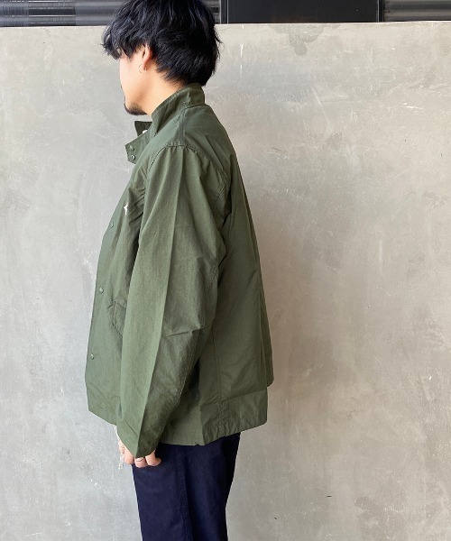 DANTON カーキ・グレーツートンナイロンジャケット