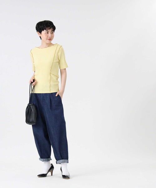 HONEYSUCKLE ROSE（ハニーサックルローズ）の「【HONEYSUCKLE ROSE】メローＴシャツ（Tシャツ/カットソー・レディース・イエロー/ベージュ/ダークグレー・L/M）」の16枚目の写真