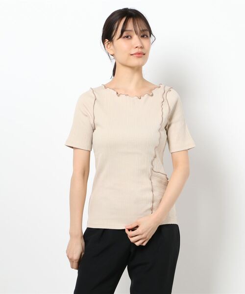 HONEYSUCKLE ROSE（ハニーサックルローズ）の「【HONEYSUCKLE ROSE】メローＴシャツ（Tシャツ/カットソー・レディース・イエロー/ベージュ/ダークグレー・L/M）」の17枚目の写真