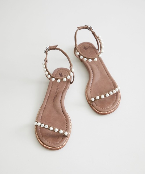 TSURU by Mariko Oikawa（ツルバイマリコオイカワ）の「【TSURU by Mariko Oikawa(ツルバイマリコオイカワ)】Voyage パールストラップサンダル/WW-1218270（サンダル・レディース・ブラック/パープル/ベージュ・23/24/23.5）」の6枚目の写真