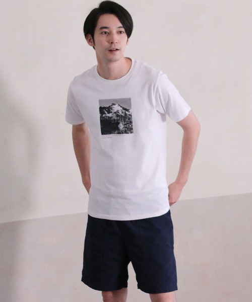 ikka(イッカ)の「汗染み軽減プリントT(Tシャツ/カットソー・メンズ・ホワイト/ネイビー/グレー/マスタード・L/S/XL/M)」の2枚目の写真