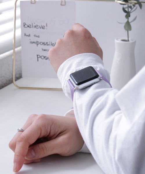 SiNCERE（シンシア）の「Apple Watch Band/アップルウォッチ バンド テーパーレザータイプ 〈38-40mm/42-44ｍｍ用〉（デジタル腕時計・レディース・ホワイト/グレー/ベージュ/バーガンディー/ブラック/ラベンダー/ブラウン/グレイッシュベージュ/ブルー/ライトピンク/ライトブルー・38/42）」の9枚目の写真