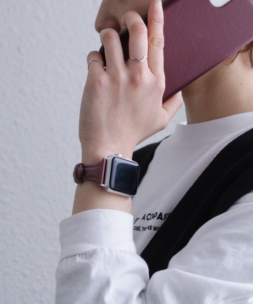 SiNCERE（シンシア）の「Apple Watch Band/アップルウォッチ バンド テーパーレザータイプ 〈38-40mm/42-44ｍｍ用〉（デジタル腕時計・レディース・ホワイト/グレー/ベージュ/バーガンディー/ブラック/ラベンダー/ブラウン/グレイッシュベージュ/ブルー/ライトピンク/ライトブルー・38/42）」の11枚目の写真