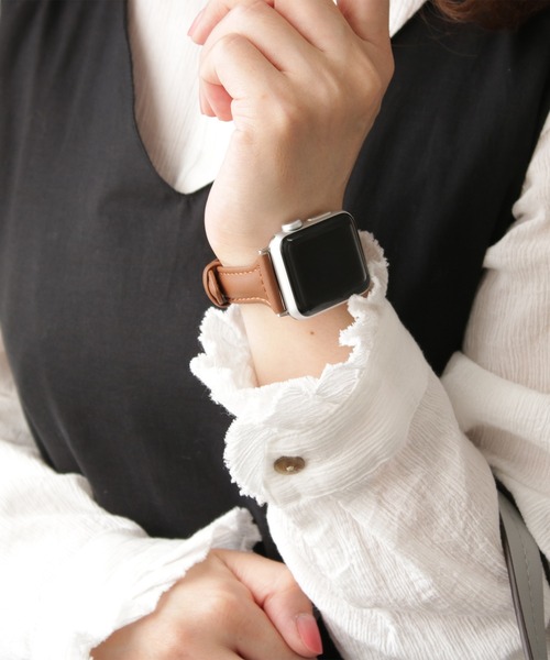 SiNCERE（シンシア）の「Apple Watch Band/アップルウォッチ バンド テーパーレザータイプ 〈38-40mm/42-44ｍｍ用〉（デジタル腕時計・レディース・ホワイト/グレー/ベージュ/バーガンディー/ブラック/ラベンダー/ブラウン/グレイッシュベージュ/ブルー/ライトピンク/ライトブルー・38/42）」の5枚目の写真