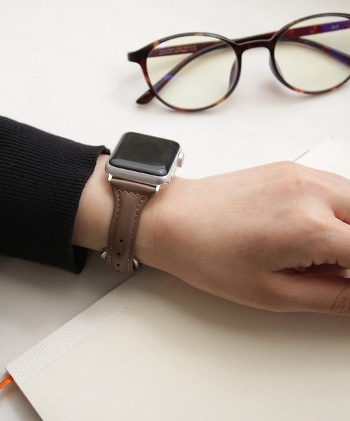 SiNCERE（シンシア）の「Apple Watch Band/アップルウォッチ バンド テーパーレザータイプ 〈38-40mm/42-44ｍｍ用〉（デジタル腕時計・レディース・ホワイト/グレー/ベージュ/バーガンディー/ブラック/ラベンダー/ブラウン/グレイッシュベージュ/ブルー/ライトピンク/ライトブルー・38/42）」の7枚目の写真