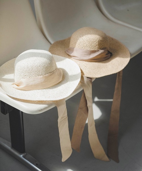 FREE'S MART（フリーズマート）の「リボンつきハット（ハット・レディース・ベージュ/ブラウン・ﾌﾘ-）」の4枚目の写真