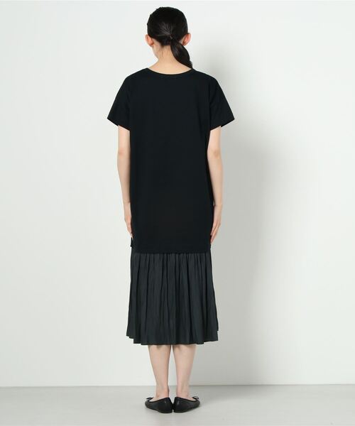 Boutique Ordinary（ブティークオーディナリー）の「Boutique Ordinary（ブティークオーディナリー）サテンコンビワンピース（ワンピース・レディース・ブラック・FREE）」の3枚目の写真