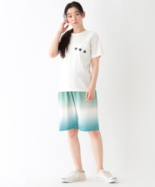 BASECONTROL（ベースコントロール）の「◆吸水速乾 胸ポケットスターラインプリント Tシャツ（Tシャツ/カットソー・レディース・アイボリー/ブラック/ネイビー・01/02/03）」の6枚目の写真