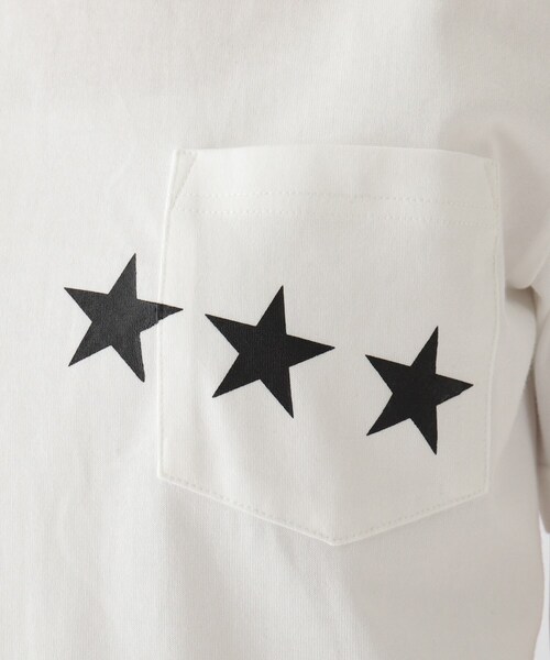 BASECONTROL（ベースコントロール）の「◆吸水速乾 胸ポケットスターラインプリント Tシャツ（Tシャツ/カットソー・レディース・アイボリー/ブラック/ネイビー・01/02/03）」の12枚目の写真