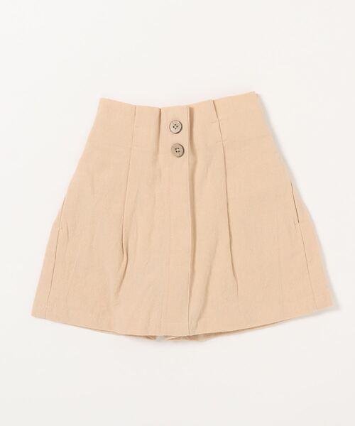 studio mini（スタディオ ミニ）の「綿ワッシャークロス４分前スカート付パンツ（その他パンツ・キッズ・イエロー/ライトベージュ・90/95/100/110/120/130/80）」の2枚目の写真