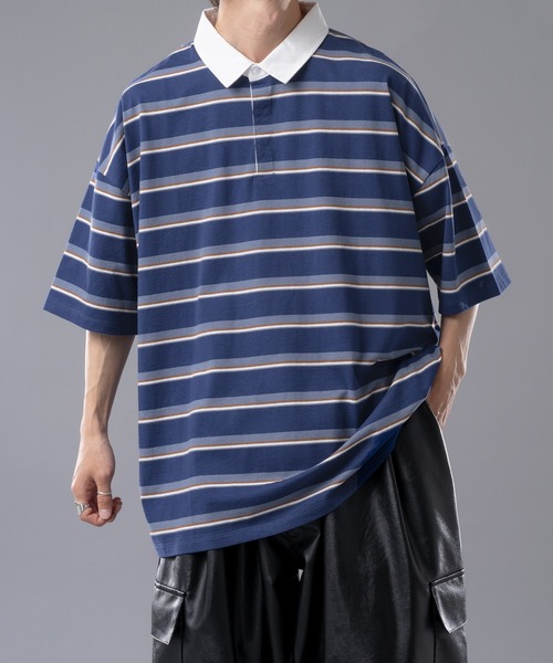 kutir（クティール）の「無地・ボーダーラガーシャツ（シャツ/ブラウス・メンズ・レッド/イエロー/サックスブルー/ダークブルー・MEDIUM/LARGE）」の3枚目の写真