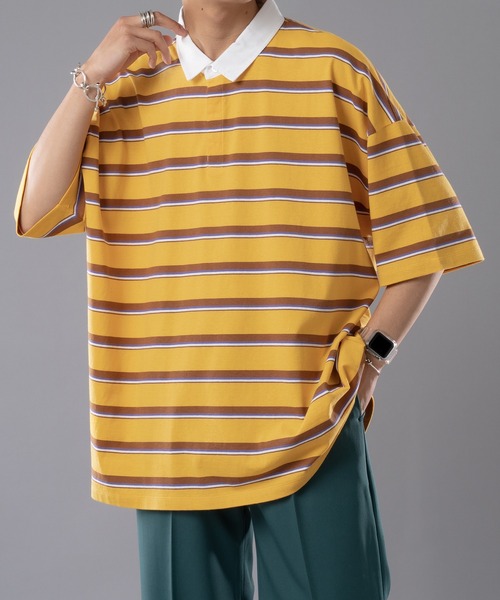 kutir（クティール）の「無地・ボーダーラガーシャツ（シャツ/ブラウス・メンズ・レッド/イエロー/サックスブルー/ダークブルー・MEDIUM/LARGE）」の4枚目の写真