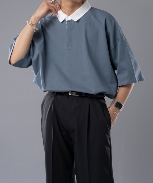 kutir（クティール）の「無地・ボーダーラガーシャツ（シャツ/ブラウス・メンズ・レッド/イエロー/サックスブルー/ダークブルー・MEDIUM/LARGE）」の8枚目の写真