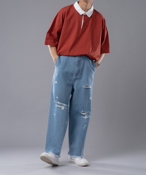 kutir（クティール）の「無地・ボーダーラガーシャツ（シャツ/ブラウス・メンズ・レッド/イエロー/サックスブルー/ダークブルー・MEDIUM/LARGE）」の10枚目の写真