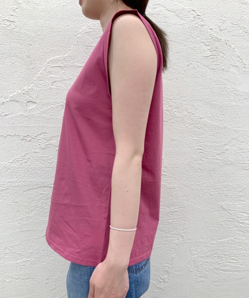 SHENERY（シーナリー）の「ノースリーブシルケットカットソー（Tシャツ/カットソー・レディース・オフホワイト/ピンク/ブルー/グレー系その他/レッド系その他/グリーン系その他/オレンジ・FREE）」の18枚目の写真