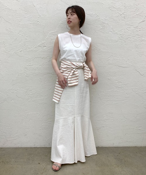 SHENERY（シーナリー）の「ノースリーブシルケットカットソー（Tシャツ/カットソー・レディース・オフホワイト/ピンク/ブルー/グレー系その他/レッド系その他/グリーン系その他/オレンジ・FREE）」の10枚目の写真