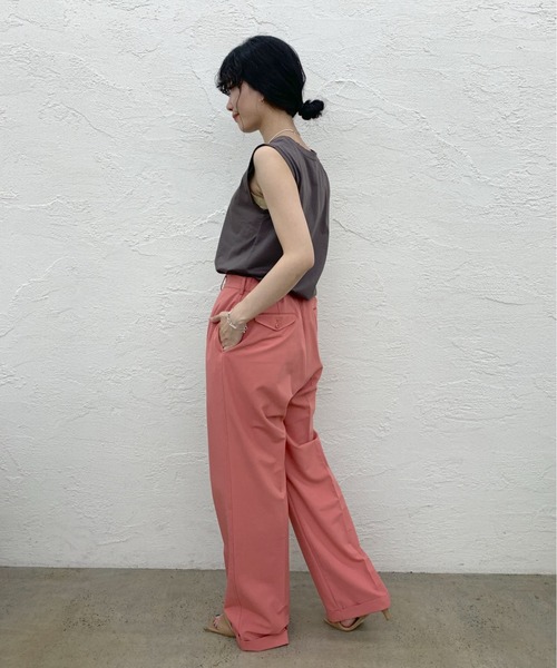 SHENERY（シーナリー）の「ノースリーブシルケットカットソー（Tシャツ/カットソー・レディース・オフホワイト/ピンク/ブルー/グレー系その他/レッド系その他/グリーン系その他/オレンジ・FREE）」の12枚目の写真