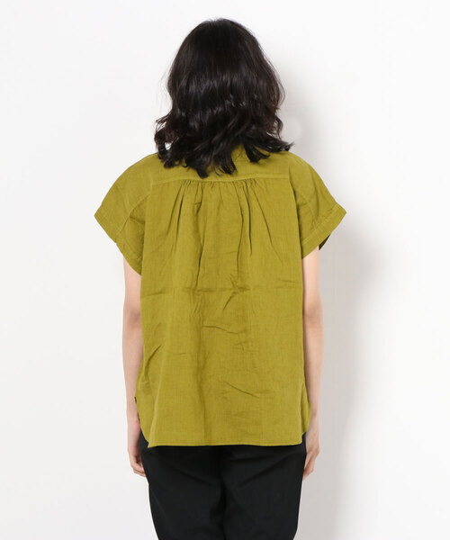 D.M.G.（ドミンゴ）の「D.M.G / ディーエムジー　S/Sレギュラーカラーシャツ（シャツ/ブラウス・レディース・ライトグリーン/ベージュ/チャコール・2）」の4枚目の写真