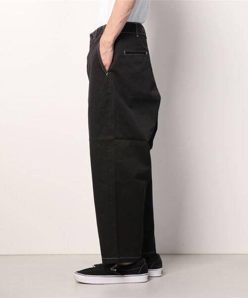 SETTO（セット）の「WIDE TROUSERS：ワイドトラウザー（チノパンツ・メンズ・ブラック・32inch/34inch/26inch/30 inch）」の3枚目の写真