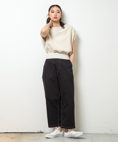 SETTO（セット）の「WIDE TROUSERS：ワイドトラウザー（チノパンツ・メンズ・ブラック・32inch/34inch/26inch/30 inch）」の4枚目の写真