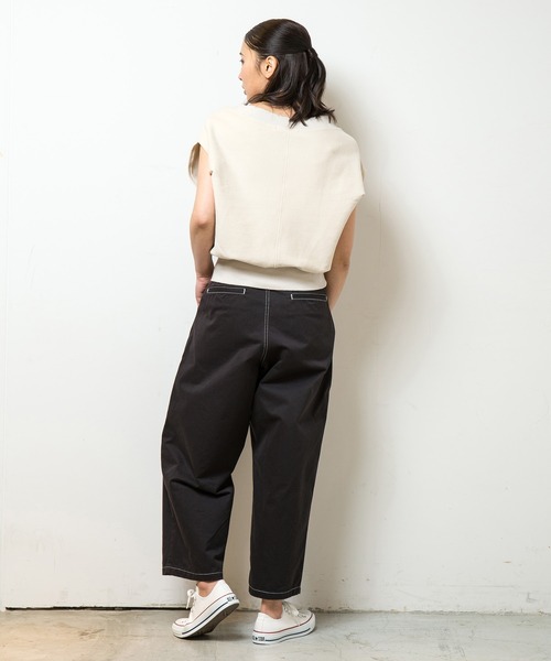 SETTO（セット）の「WIDE TROUSERS：ワイドトラウザー（チノパンツ・メンズ・ブラック・32inch/34inch/26inch/30 inch）」の8枚目の写真