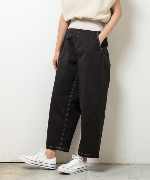 SETTO（セット）の「WIDE TROUSERS：ワイドトラウザー（チノパンツ・メンズ・ブラック・32inch/34inch/26inch/30 inch）」の12枚目の写真
