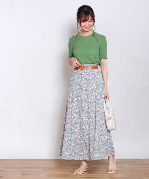 Crisp yours（クリスプユアーズ）の「【WEB限定】ショートスリーブサマーニット（ニット/セーター・レディース・ネイビー/イエロー/グリーン/アイボリー・FREE）」の5枚目の写真