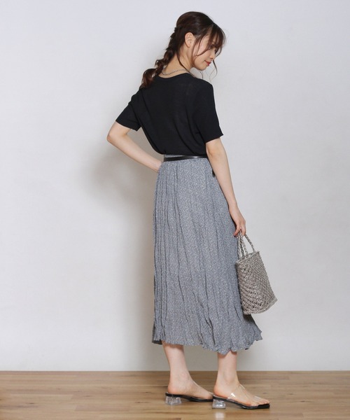 Crisp yours（クリスプユアーズ）の「【WEB限定】ショートスリーブサマーニット（ニット/セーター・レディース・ネイビー/イエロー/グリーン/アイボリー・FREE）」の13枚目の写真