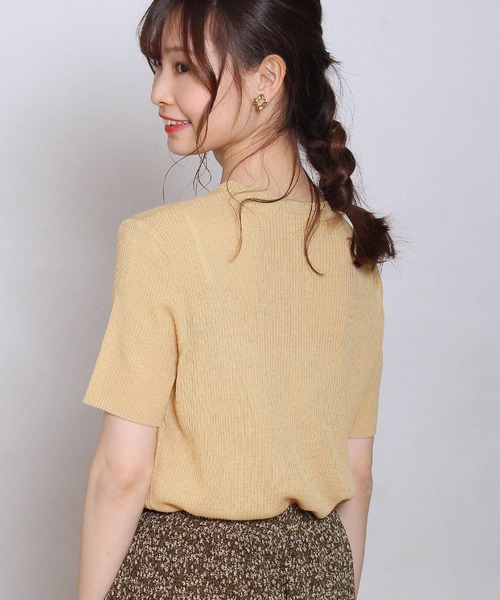 Crisp yours（クリスプユアーズ）の「【WEB限定】ショートスリーブサマーニット（ニット/セーター・レディース・ネイビー/イエロー/グリーン/アイボリー・FREE）」の20枚目の写真
