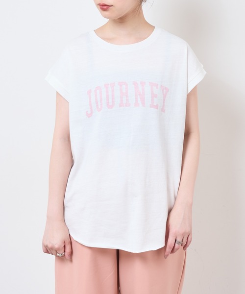 natural couture(ナチュラルクチュール)の「【サスティナブル素材】カレッジエコノースリーブ(Tシャツ/カットソー・レディース・オフホワイト/アイボリー/ラベンダー/スミクロ・FREE)」の17枚目の写真