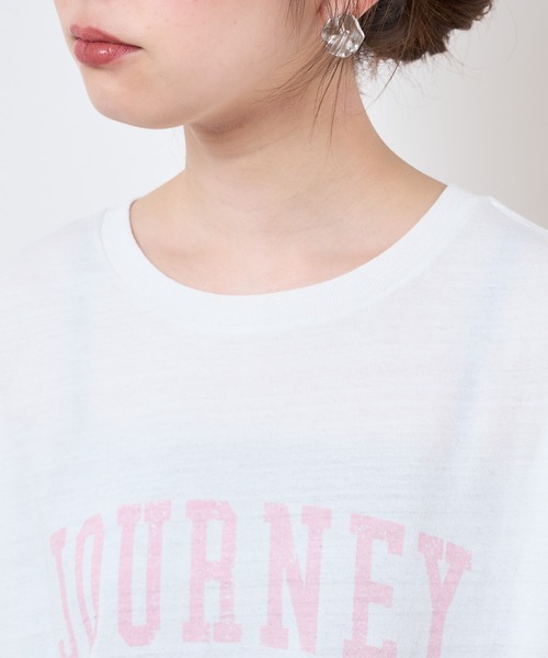 natural couture(ナチュラルクチュール)の「【サスティナブル素材】カレッジエコノースリーブ(Tシャツ/カットソー・レディース・オフホワイト/アイボリー/ラベンダー/スミクロ・FREE)」の20枚目の写真