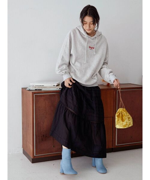 Ungrid(アングリッド)の「コットンレースマキシスカート(スカート・レディース・ブラック/オフホワイト・FREE)」の8枚目の写真