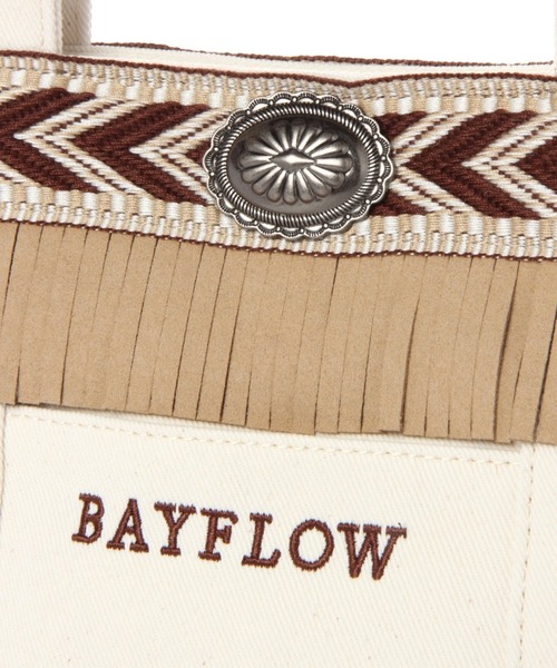 BAYFLOW(ベイフロー)の「フリンジロゴトートS(トートバッグ・レディース・インディゴブルー/ナチュラル・FREE)」の19枚目の写真