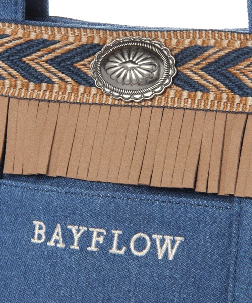 BAYFLOW(ベイフロー)の「フリンジロゴトートS(トートバッグ・レディース・インディゴブルー/ナチュラル・FREE)」の21枚目の写真