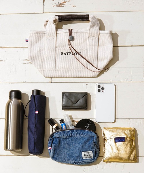 BAYFLOW(ベイフロー)の「フリンジロゴトートS(トートバッグ・レディース・インディゴブルー/ナチュラル・FREE)」の4枚目の写真