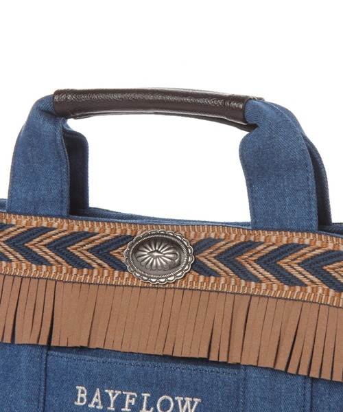 BAYFLOW(ベイフロー)の「フリンジロゴトートS(トートバッグ・レディース・インディゴブルー/ナチュラル・FREE)」の12枚目の写真